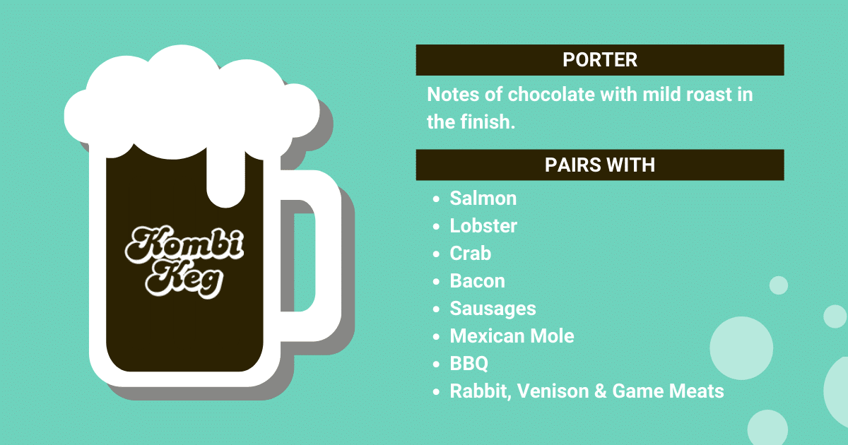 Porter food pairing options.