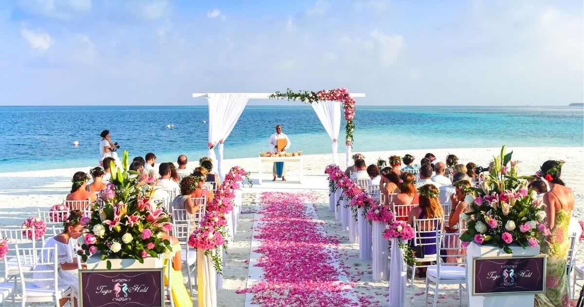 An image of a beach wedding theme