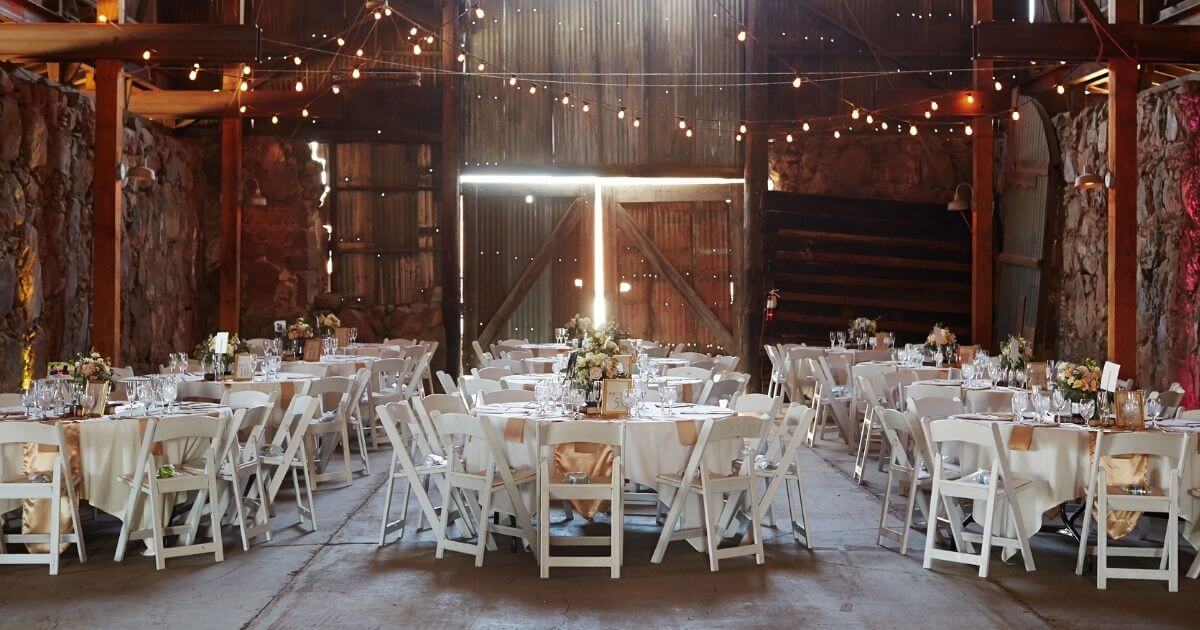 A venue for a rustic theme wedding. 