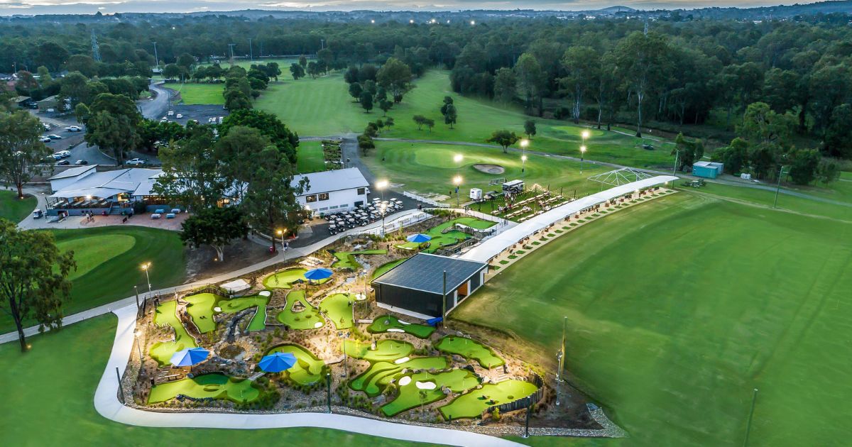 Drone shot of Meadowbrook Golf Club as a party venue on the Gold Coast