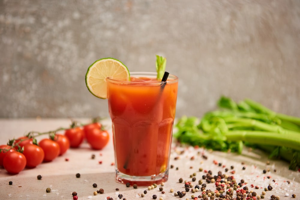 homemade bloody mary drink 
