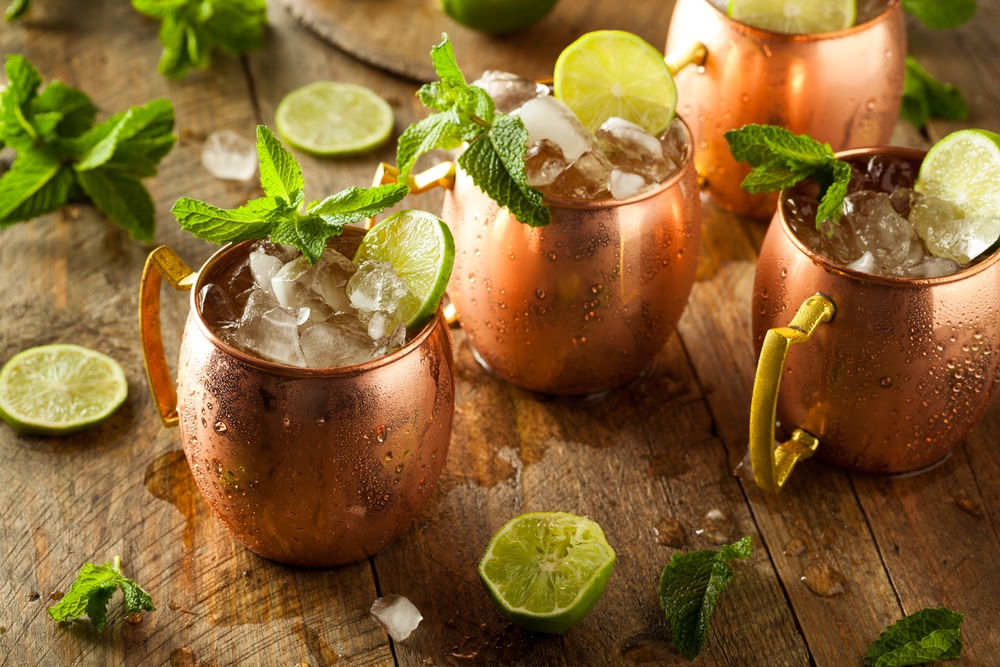 Icy Cold Moscow Mules with Ginger Beer and Vodka