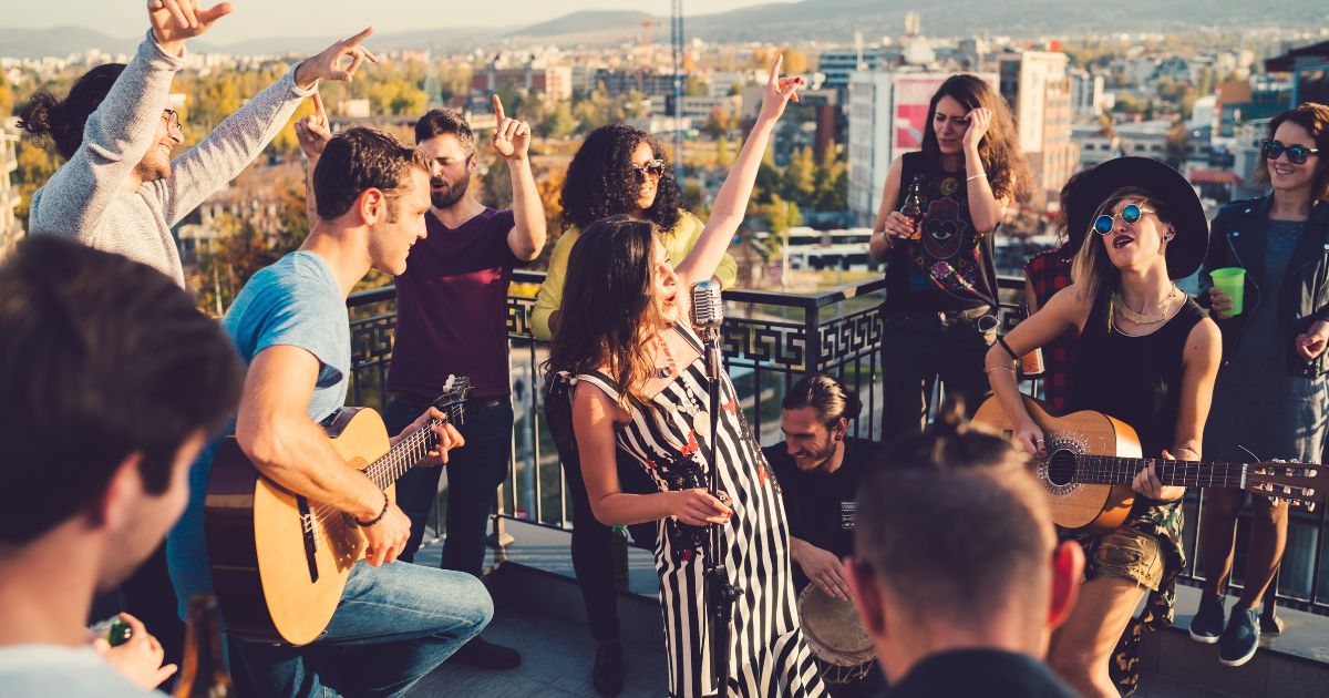 Live music engagement party