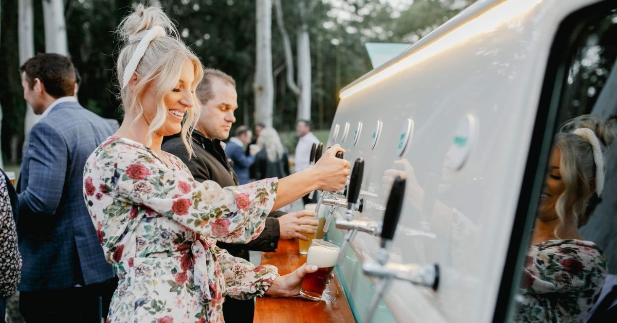 Beer garden engagement party