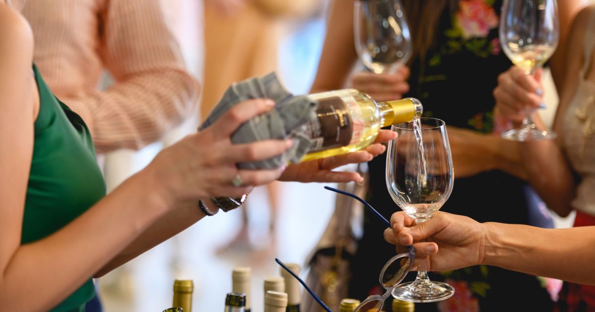 Backyard wine tasting for an engagement party