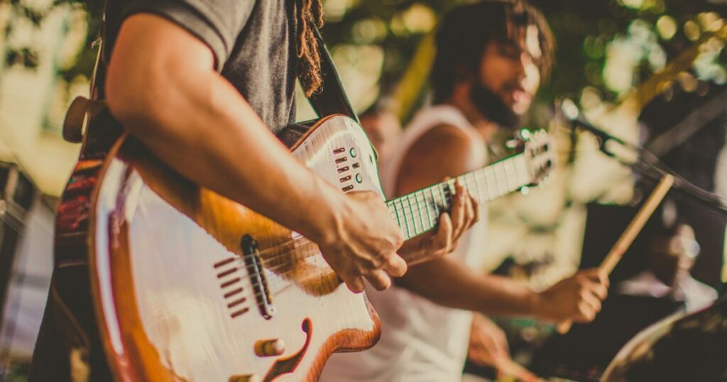 local musicians performing at an eofy party