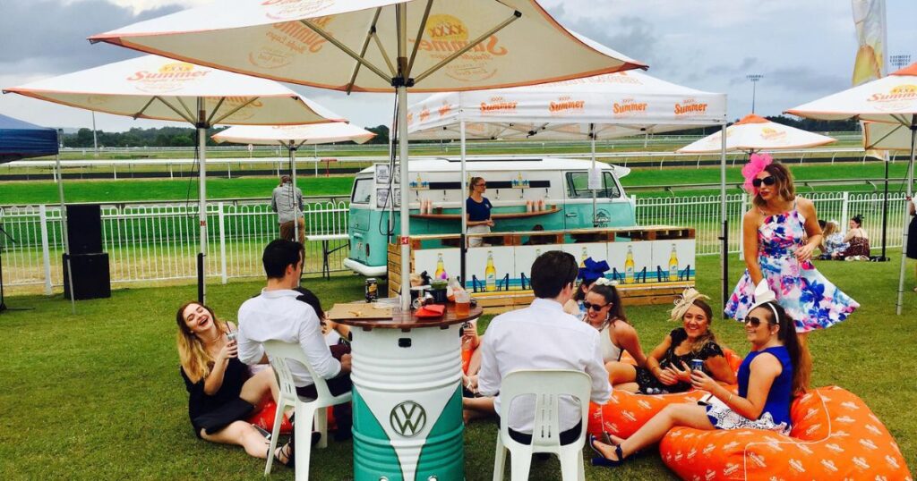 Outdoor eofy party with a kombi keg