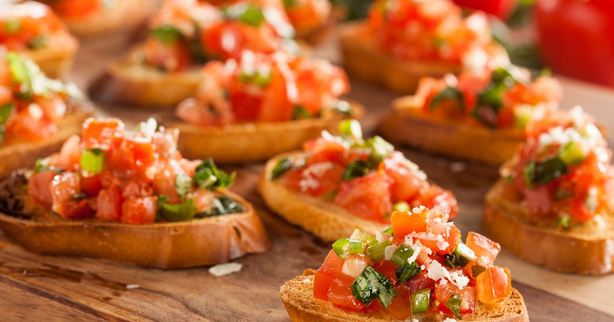 bruscetta served at a party