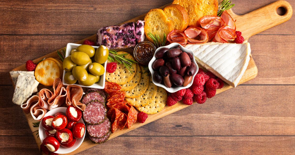 Easy party cheese charcuterie board with cheese