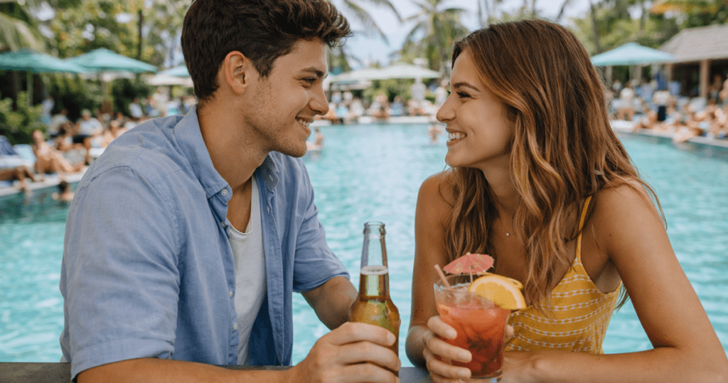 Rizz Lines by the pool bar