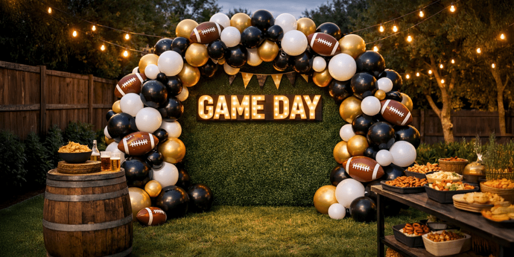 The Ultimate Watch Party Football Balloon Archway
