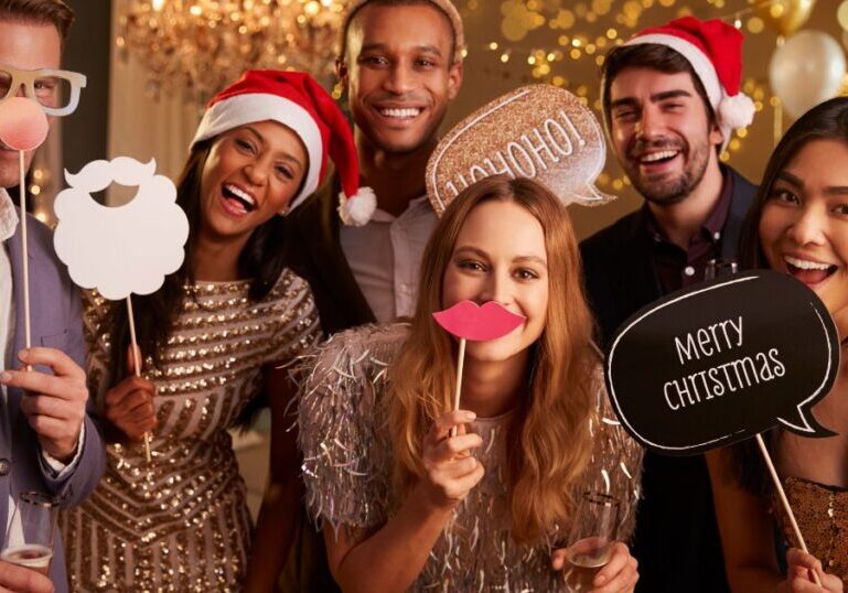 Staff at a work Christmas party