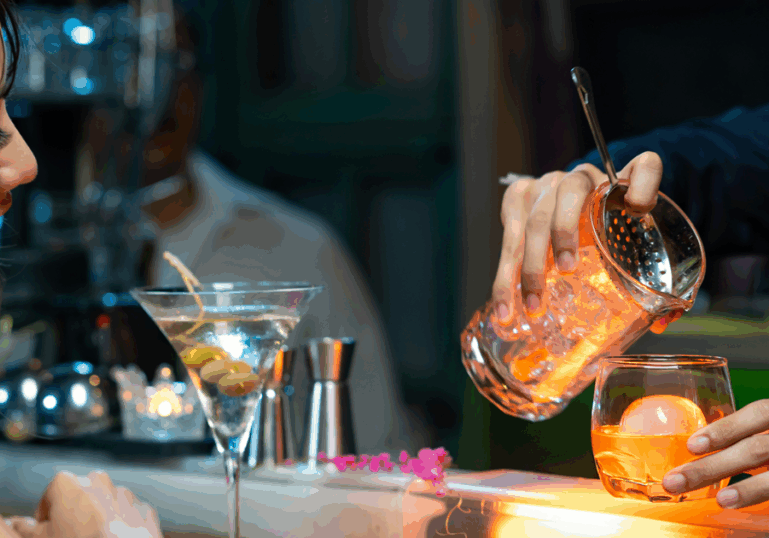 Bartender Serving a delicious Cocktail