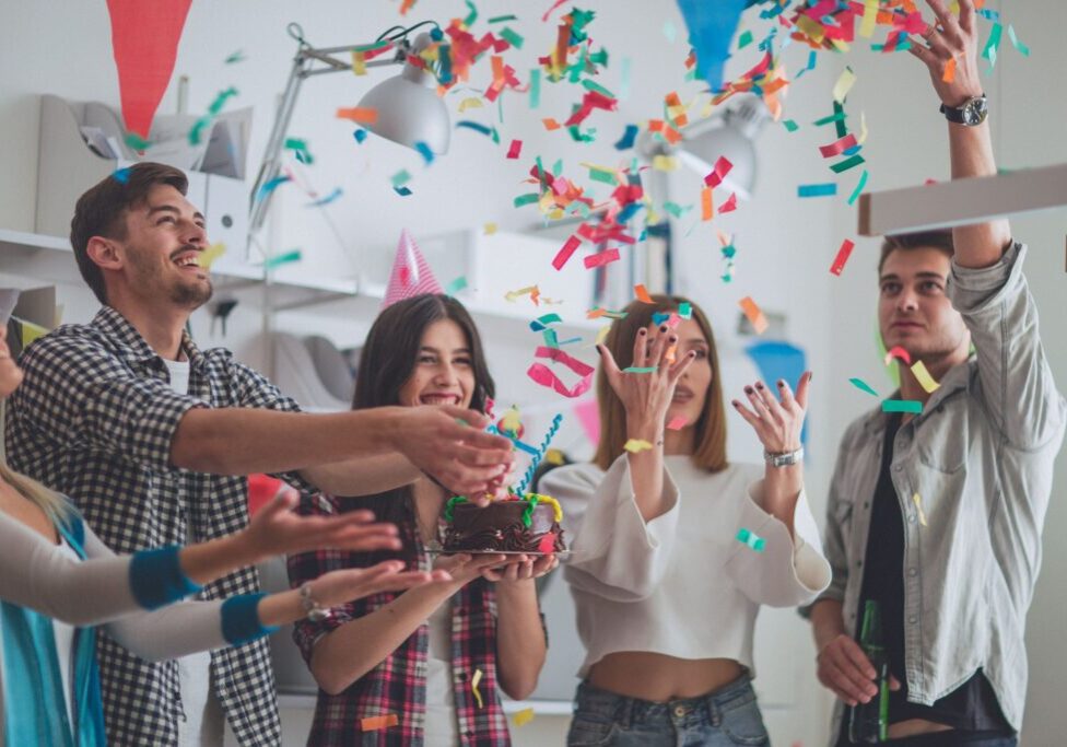 People celebrating a surprise party.